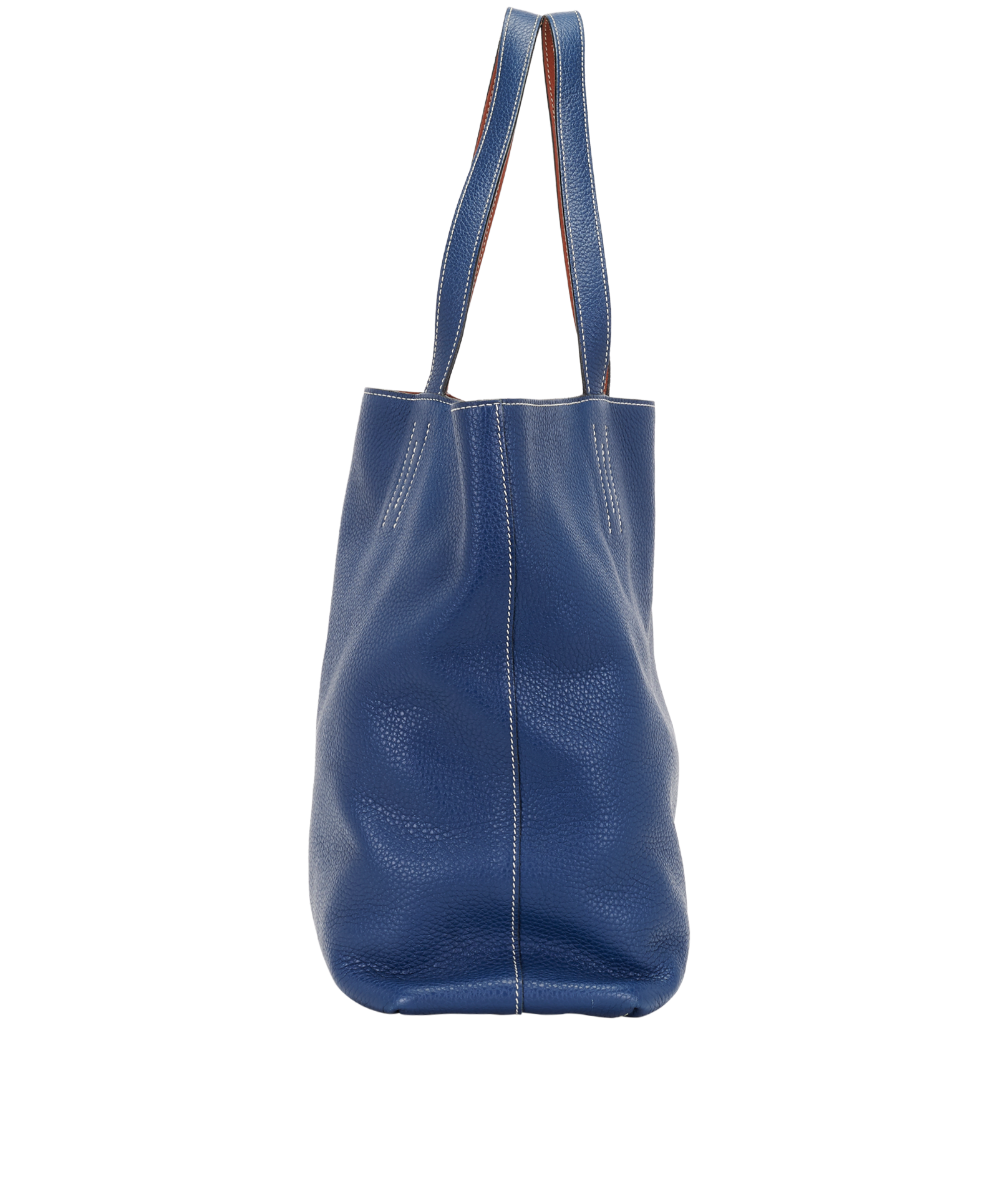 Double sense Tote 40 In Deep Blue Brique Clemence Leather, &pound;950, Handbags, Blue, Leather, Side view